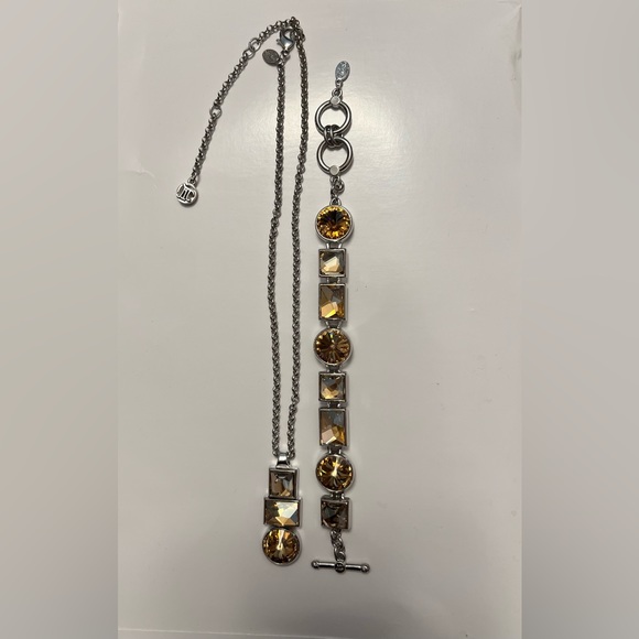 MYKA- RABAT SWAROVSKI Golden Yellow CRYSTAL NECKLACE & Bracelet - Picture 2 of 9